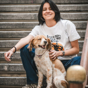 Love me, Love my dog tee - blanco